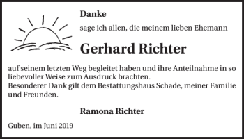Traueranzeige von Gerhard Richter von WochenKurier