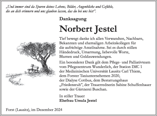 Traueranzeige von Norbert Jestel von WochenKurier