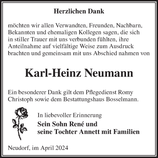 Traueranzeige von Karl-Heinz Neumann von WochenKurier