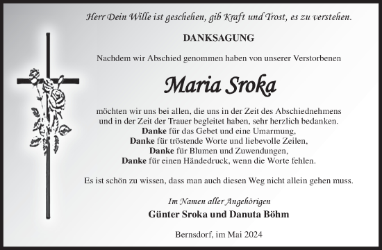 Traueranzeige von Maria Sroka von WochenKurier