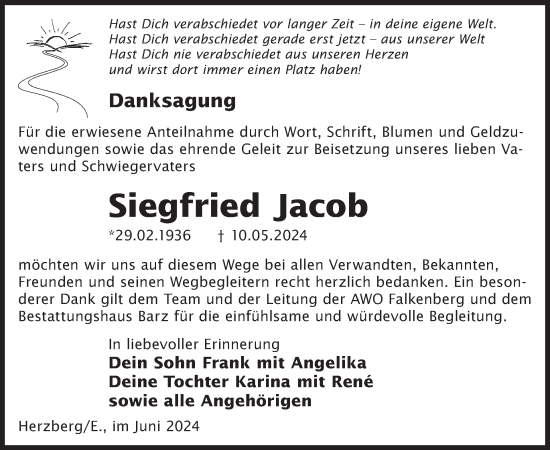 Traueranzeige von Siegfried Jacob von WochenKurier