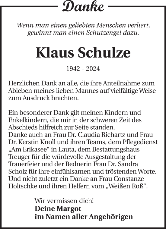 Traueranzeige von Klaus Schulze von WochenKurier