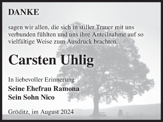 Traueranzeige von Carsten Uhlig von WochenKurier