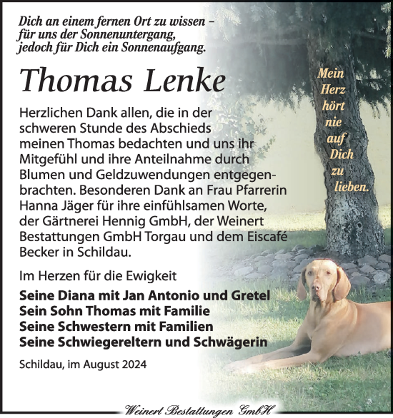 Traueranzeige von Thomas Lenke von WochenKurier
