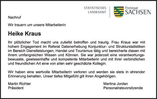 Traueranzeige von Heike Kraus von WochenKurier