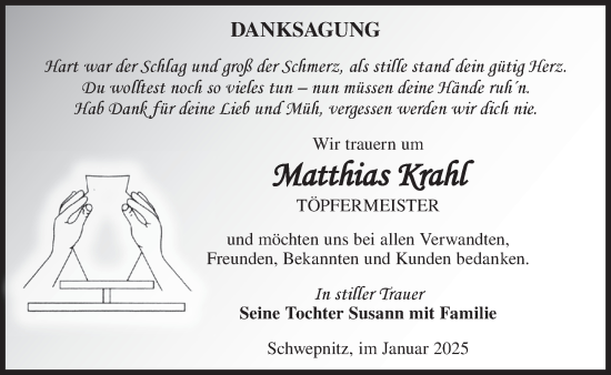 Traueranzeige von Matthias Krahl von WochenKurier