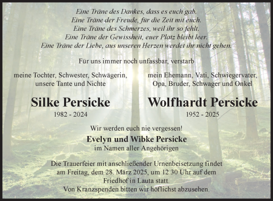 Traueranzeige von Silke und Wolfhardt Persicke von WochenKurier