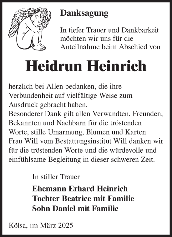 Traueranzeige von Heidrun Heinrich von WochenKurier