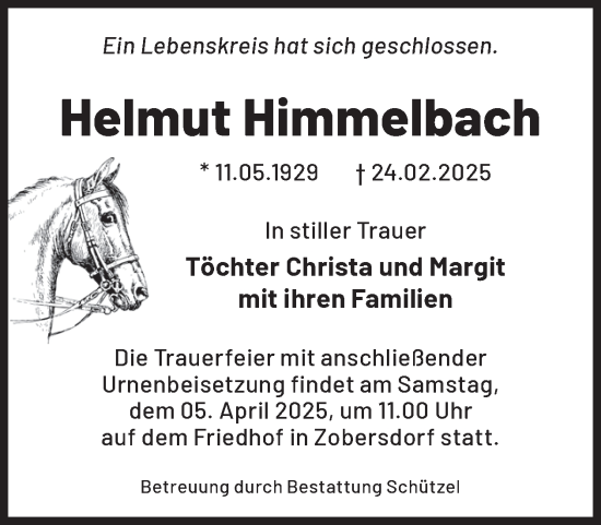 Traueranzeige von Helmut Himmelbach von WochenKurier