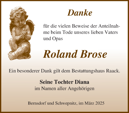 Traueranzeige von Roland Brose von WochenKurier