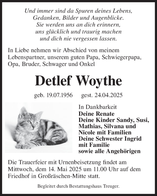 Traueranzeige von Detlef Woythe von WochenKurier