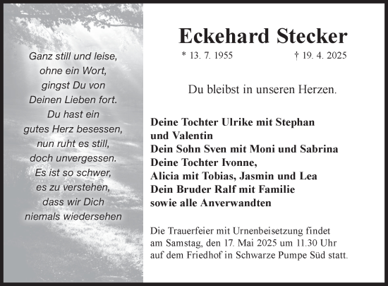Traueranzeige von Eckehard Stecker von WochenKurier