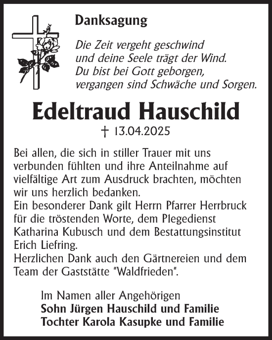 Traueranzeige von Edeltraud Hauschild von WochenKurier