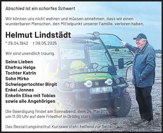 Traueranzeige von Helmut Lindstädt von WochenKurier