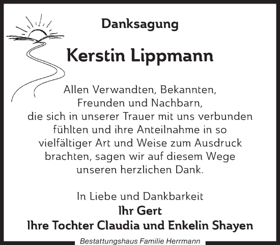 Traueranzeige von Kerstin Lippmann von WochenKurier