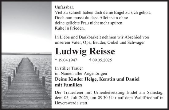 Traueranzeige von Ludwig Reisse von WochenKurier