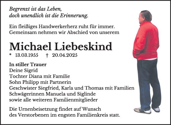 Traueranzeige von Michael Liebeskind von WochenKurier