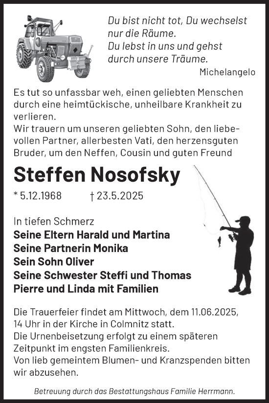 Traueranzeige von Steffen Nosofsky von WochenKurier