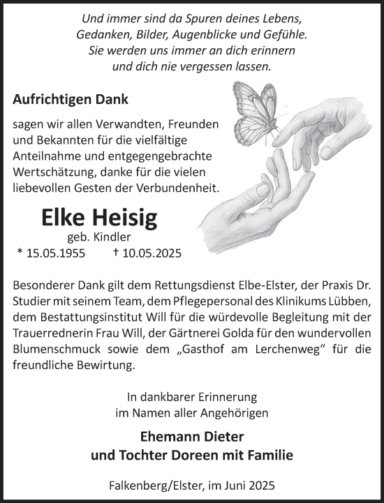 Traueranzeige von Elke Heisig von WochenKurier