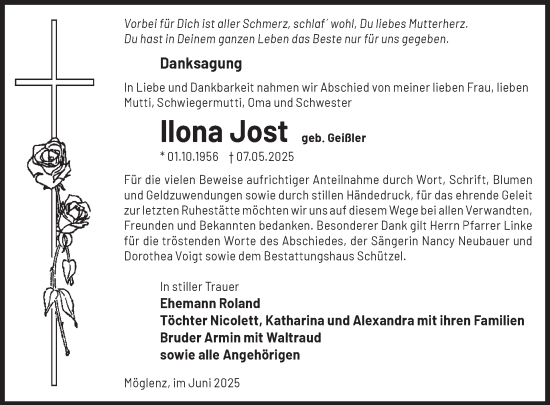 Traueranzeige von Ilona Jost von WochenKurier
