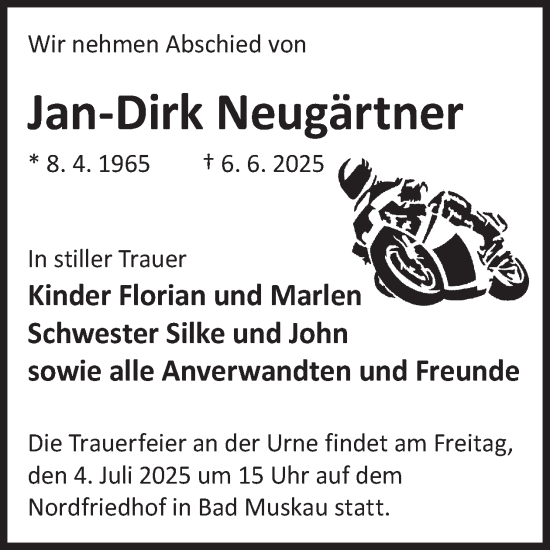 Traueranzeige von Jan-Dirk Neugärtner von WochenKurier