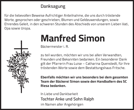 Traueranzeige von Manfred Simon von WochenKurier