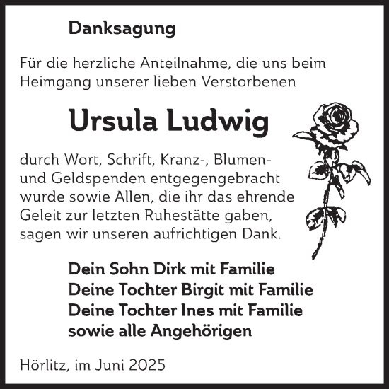 Traueranzeige von Ursula Ludwig von WochenKurier