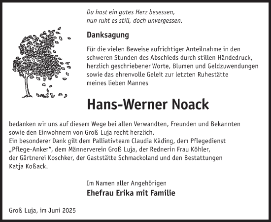 Traueranzeige von Hans-Werner Noack von WochenKurier