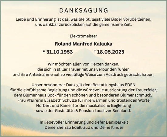 Traueranzeige von Roland Manfred Kalauka von WochenKurier