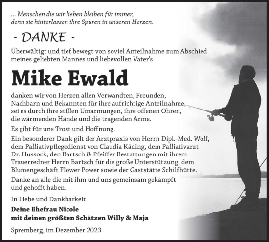 Traueranzeige von Mike Ewald von WochenKurier