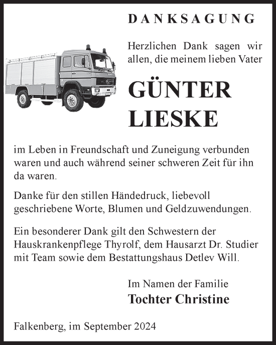 Traueranzeige von Günter Lieske von WochenKurier